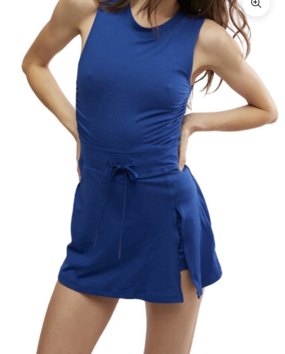 Free People Movement Blue Easy Does It Dress Sz L Tennis Pickleball Golf NWT